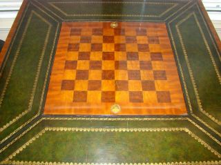 Maitland Smith Inlaid Game Table with 4 Italian Raffaello and Franco Chairs 2