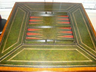 Maitland Smith Inlaid Game Table with 4 Italian Raffaello and Franco Chairs 3
