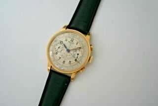 ROLEX VINTAGE 18K YELLOW GOLD CHRONOGRAPH REF 2508 MULTI COLOR DIAL 37 MM 5