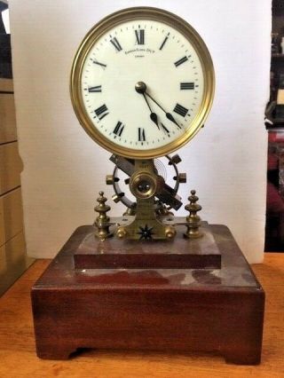 Antique English Eureka Clock Circa 1906 9287 Wood Base W/o