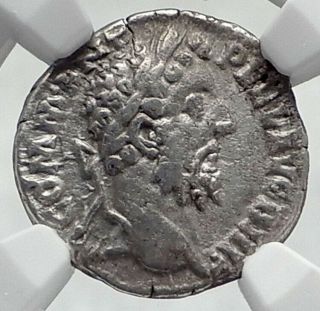 Commodus Authentic Ancient 189ad Rome Silver Roman Coin Victory Ngc I80382