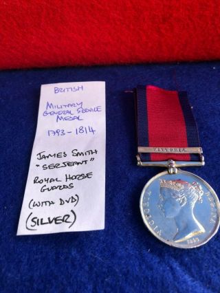 British Military General Service Medal 1793 - 1814 - Very Rare - Named - Paperwork