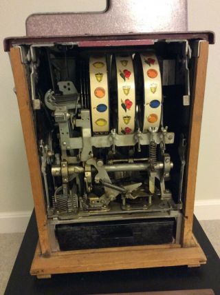 1940 ' s 25c Buckley (not Mills) Antique Slot Machine - all 4