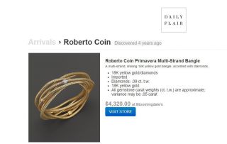 $4,  320 Rare Roberto Coin 18K Gold Diamond Primavera 6 Multi Flexible Bracelet 2
