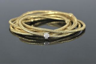 $4,  320 Rare Roberto Coin 18K Gold Diamond Primavera 6 Multi Flexible Bracelet 4
