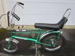 Vintage ' 69 Raleigh MK1 Chopper 5 speed (3,  2) bicycle in ' flamboyant green ' 2