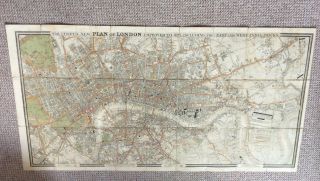 Cruchley’s Plan Of London Dated 1829 Fold Out Engraved Map