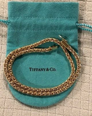 Tiffany & Co.  Vintage 14k Yellow Gold Russian Braid 16 Inch Necklace