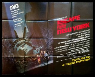 Escape From York Ny ✯ Cinemasterpieces Subway Huge Movie Poster Rare 1981