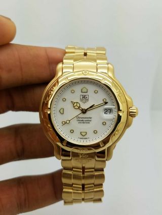 Rare Tag Heuer Mens 6000 Series 18k Solid Gold Automatic - Wh514