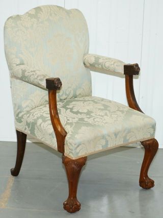 Victorian Walnut Claw & Ball Gainsborough Armchair In The Georgian Irish Manor