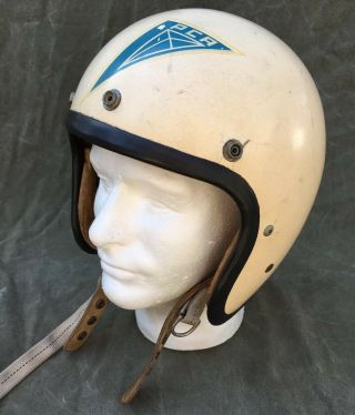 Vintage 50s Bell 500 - TX Motorcycle Auto Racing Toptex Helmet 10
