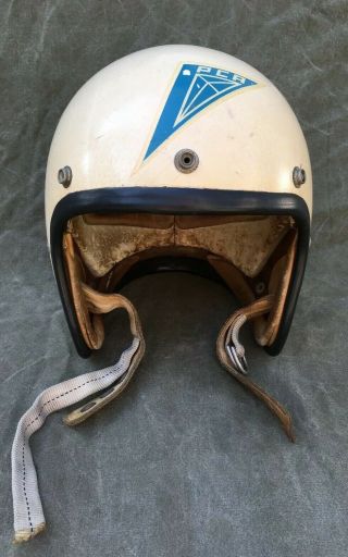 Vintage 50s Bell 500 - Tx Motorcycle Auto Racing Toptex Helmet