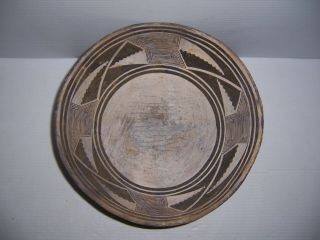 Pre - Columbian Mimbres Geometric Black On White Pottery Bowl Artifact 11.  5 " X 5 "