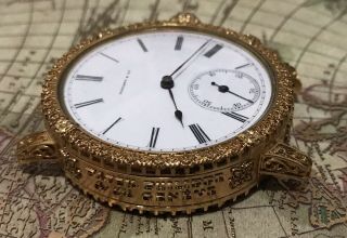 patek philippe pocket watch movement /24k gold plated engraving case 4