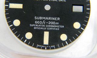 Vintage Rolex Submariner 1680 Matte Black & Cream Beyeler Watch Dial 3