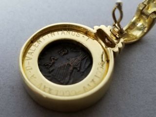 Solid 18k yellow gold Italian ancient Roman coin pendant / necklace,  quality,  14g 3