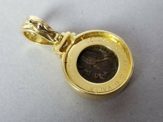 Solid 18k yellow gold Italian ancient Roman coin pendant / necklace,  quality,  14g 6