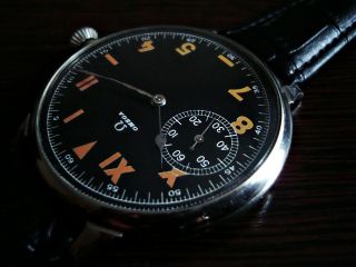 OMEGA Military Style PILOT ' S Air Force Slim Watch SWISS VINTAGE Movement 1933 4