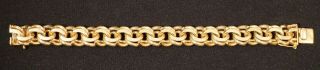 14k Solid Yellow Gold Double Link 7.  5” Long Bracelet - Vintage Heavy - 70.  13g