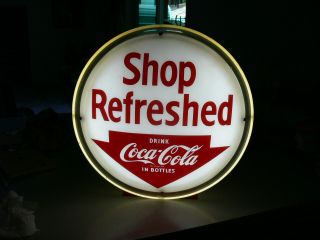 Ultra Rare 1950s Coca Cola Shop Refreshed Light Up Advertising Sign WOW 2