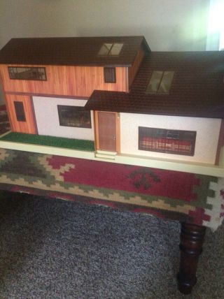 Vintage 1980 Tomy Smaller Home And Garden Dollhouse With Some Furn.
