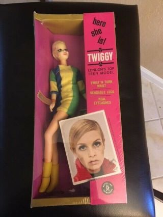 Vintage Twiggy Barbie 1967 Never Removed From Box.