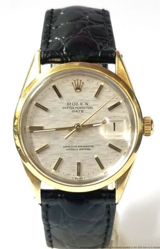Vintage 1550 Rolex Oyster Perpetual 1550 Gold Top 1970s Mens Watch