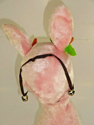 Vintage Rushton Plush Anthropomorphic Rubber Face Tickled Pink Resting Reindeer 5