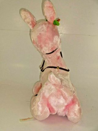 Vintage Rushton Plush Anthropomorphic Rubber Face Tickled Pink Resting Reindeer 8
