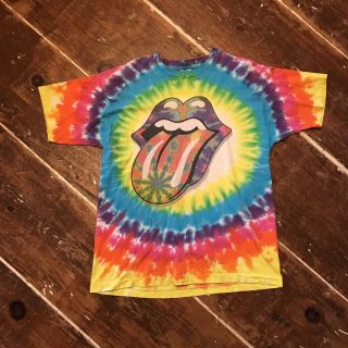 Vintage 90s Rolling Stones Liquid Blue Tie Dye T - Shirt Mens Xl 1994 Concert Tee