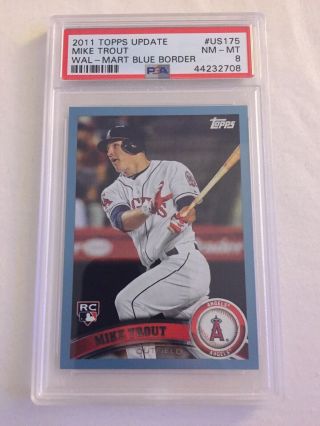 2011 Topps Update Mike Trout Walmart Blue Border Psa 8 Rc Rare