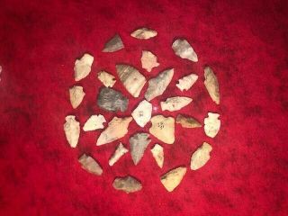 Ancient,  Authentic Native American Arrowheads From Illinois