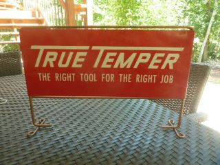 Rare Vintage True Temper Double Sided Store Counter Display Metal Sign