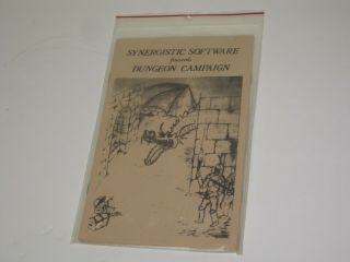Vintage Software Apple Ii Dungeon Campaign/wilderness Campaign Synergistic Nip