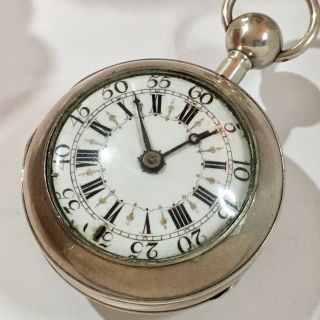 Rare Antique English M Storr London Verge Quarter Repeater Silver Pocket Watch