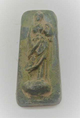 Circa 200 - 300ad Ancient Roman Bronze Panel With Depiction Of Diana Rare