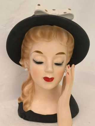Rare Relco 7.  25 Inches Vintage Lady Head Vase