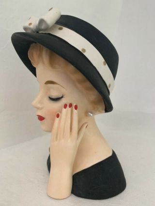 rare RELCO 7.  25 inches vintage lady head vase 2