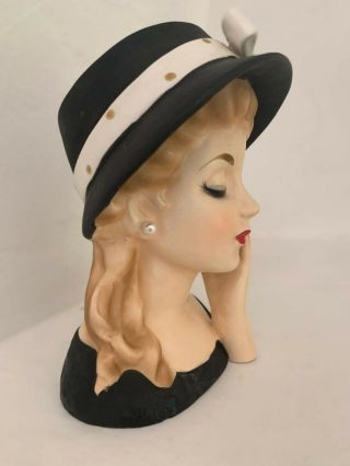 rare RELCO 7.  25 inches vintage lady head vase 3