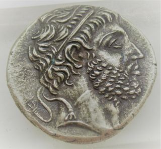 Unresearched Ancient Greek Ar Silver Tetradrachm Coin 16.  48grams