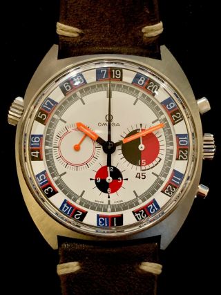 1969 Omega Seamaster Soccer Timer 145.  019 - Rare Large White/roulette