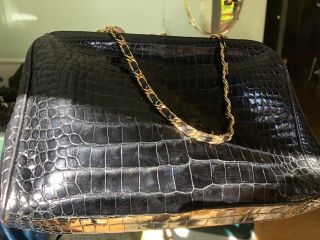 Vintage Hermes Crocodile handbag stamped 