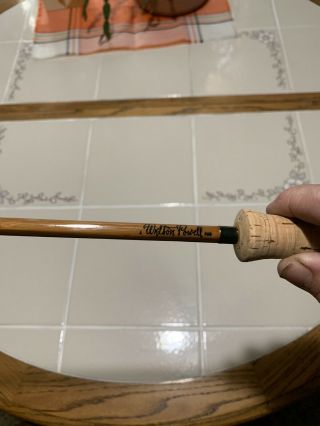 Vintage Walton Powell Bamboo Fly Rod 8 ' 3 piece with extra tip,  Case and Sock 6