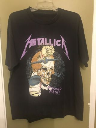 Vintage 1988 Metallica Justice Concert T - Shirt Xl Pushead Artwork Rare