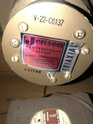 Vintage Jensen G - 615c Triaxial Speaker W/ A - 640 Crossover RARE 3