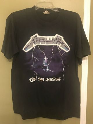 Vintage Metallica T - Shirt Ride The Lightning Sz Xl Rare 1987