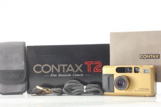 【RARE in BOX】 Contax T2 Gold 35mm Point & Shoot Film Camera From JAPAN 2