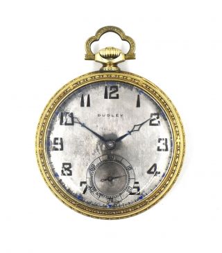 Antique Art Deco Dudley Masonic Model 2 Pocket Watch Gold Fill Exhibition Case