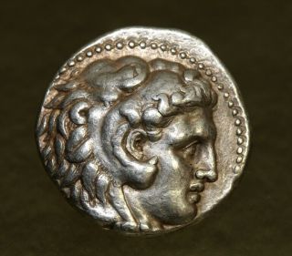 Ancient Greek Silver Alexander The Great Tetradrachm Coin.